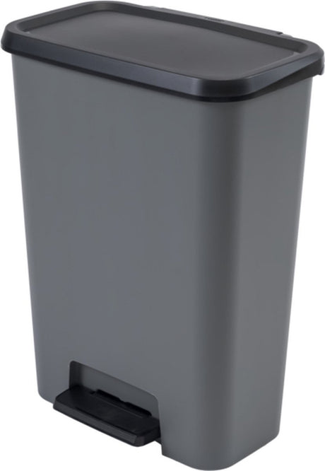Poubelle Curver Compatta - 50 litres - gris noir