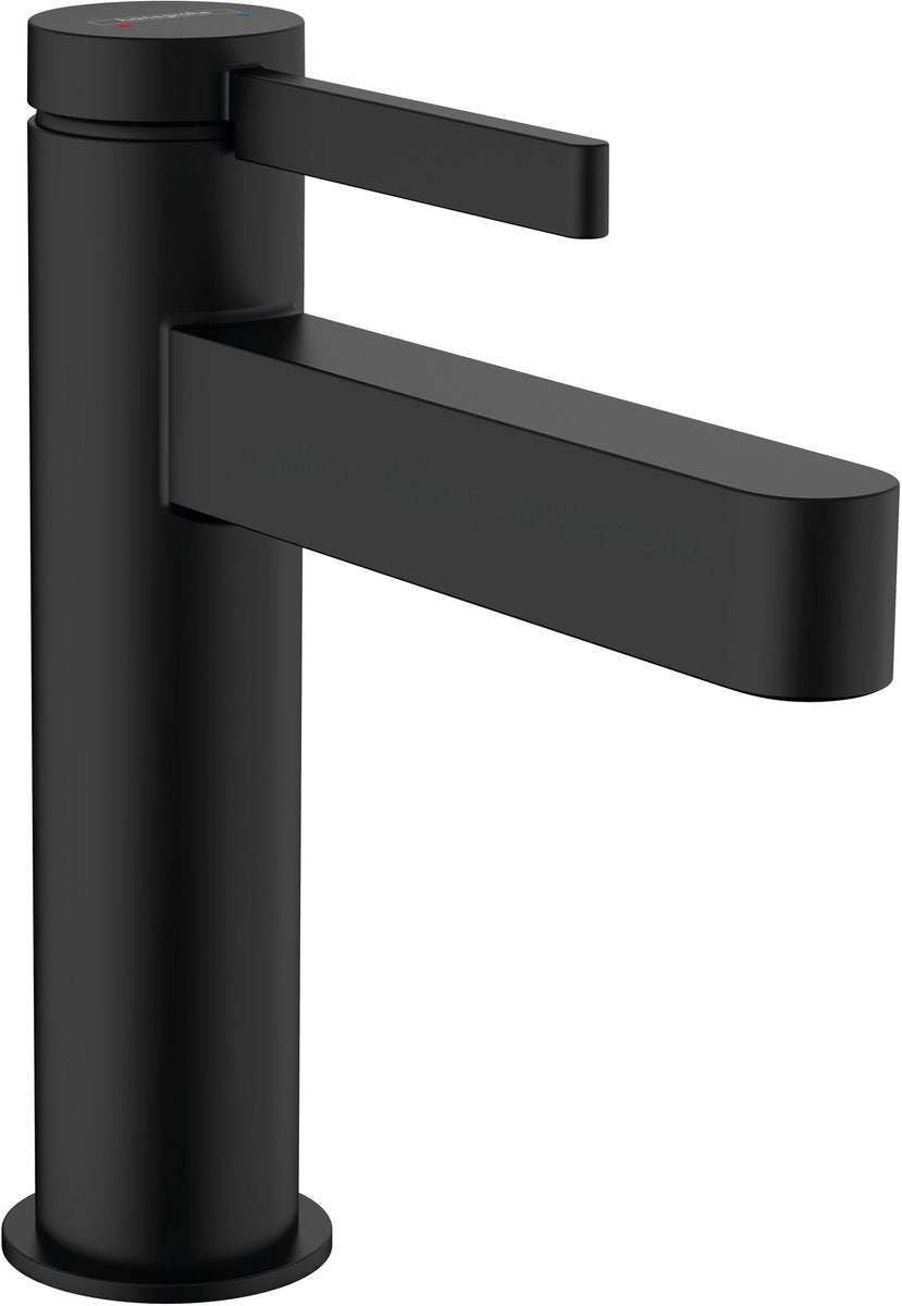 Hansgrohe finoris - mitigeur de lavabo - commande à levier unique - avec bouchon de vidange - 110 mm - noir mat