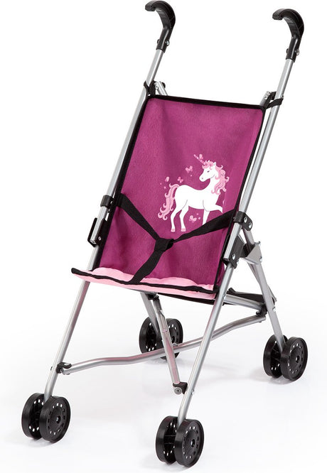Bayer design - poussette de poupée - rose avec licorne