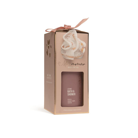 Coffret cadeau bain Source balance mi amore gel douche bain 500 ml et éponge de bain