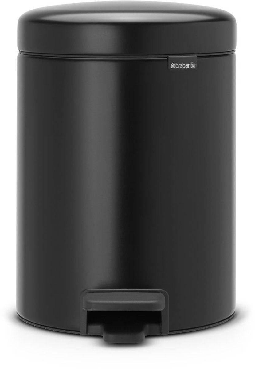 Brabantia newicon poubelle - 5 litres - salle de bain - noir mat
