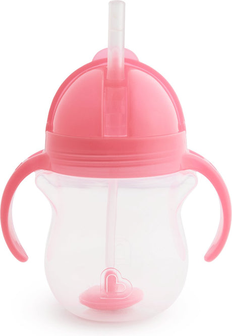 Munchkin tip sip gobelet avec paille anti-déversement - gobelet avec paille - passe au lave-vaisselle - à partir de 6 mois - 207 ml - rose - gobelet avec paille