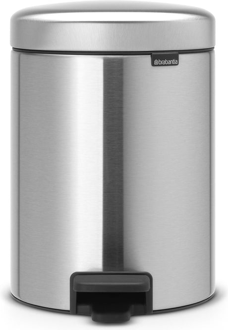 Poubelle Brabantia newicon - 5 litres - salle de bain - acier mat