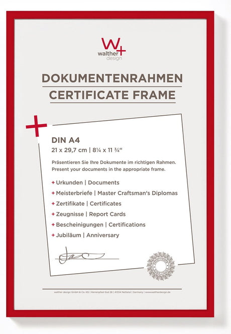 Walther new lifestyle - cadre en plastique - format photo 21x29,7 cm (din A4) - rouge