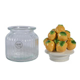 Decoris pot de conservation citron 19cm verre faïence