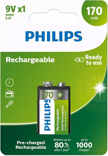 Philips 9vb1a17 - pile rechargeable 9v - 1 pièce
