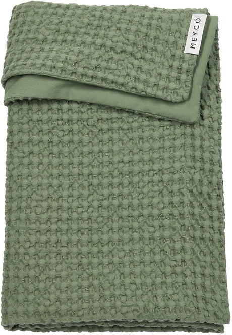 Couverture de berceau en coton gaufré Meyco - vert olive - 75x100cm - 1,0 tog