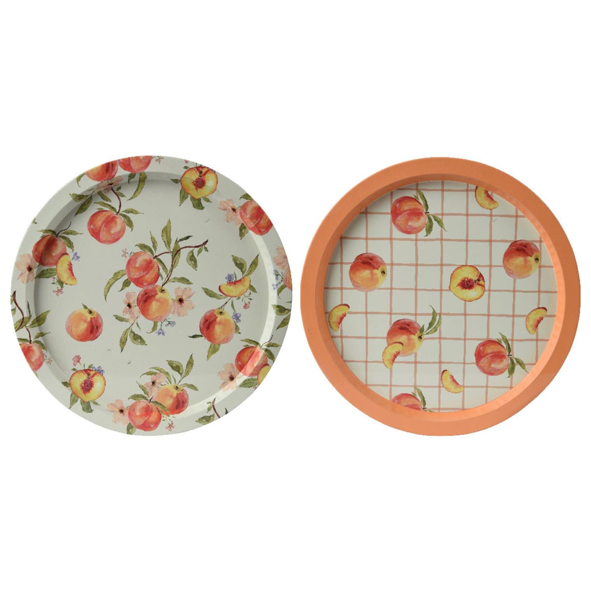 Plateau Decoris métal ø32cm pêche