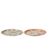 Plateau Decoris métal ø32cm pêche
