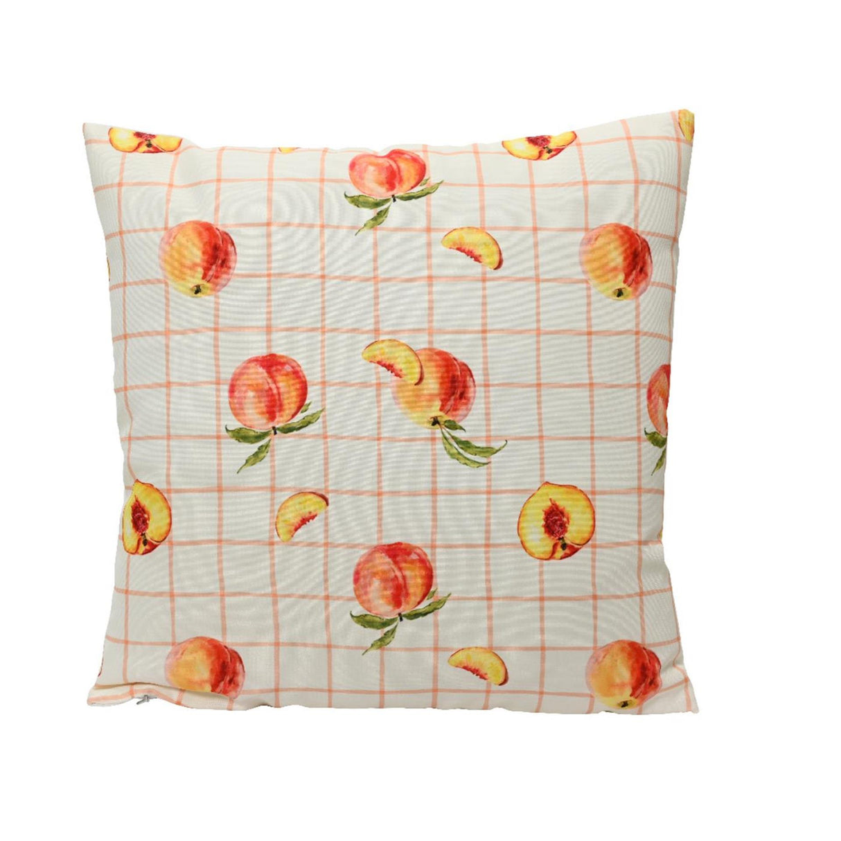 Decoris coussin polyester extérieur 45x45cm pêche