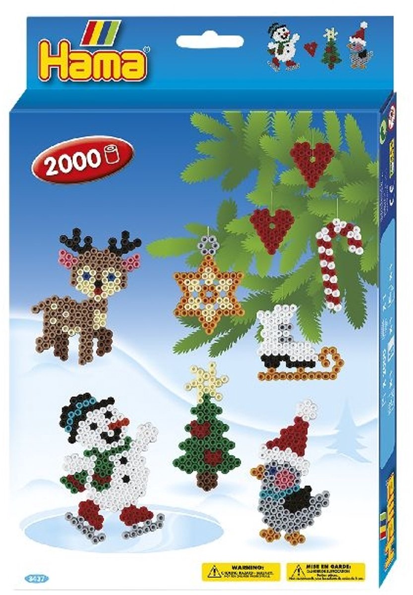 Hama - strijkkralenset - 2000 gekleurde strijkkralen en toebehoren