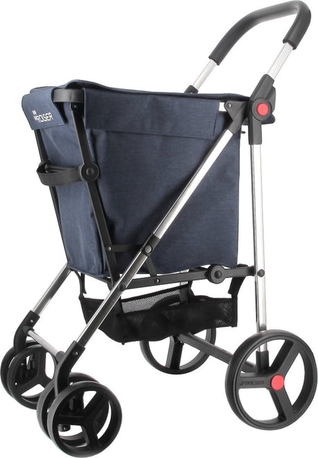 Rolser Chariot de courses panier tweed - 4 roues - pliable - 58 l - marino