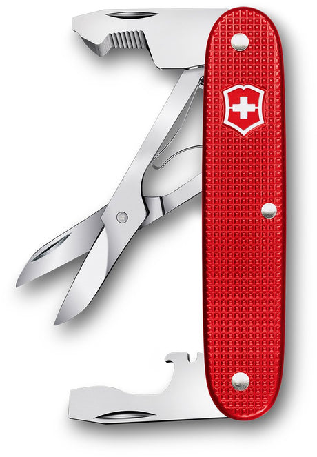 Couteau de poche intelligent Victorinox Companion Alox - 93 mm - 6 fonctions - rouge