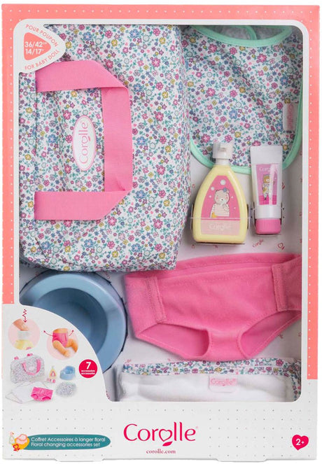 Ensemble accessoires de couches Corolle fleuri pour poupée bébé, 36cm