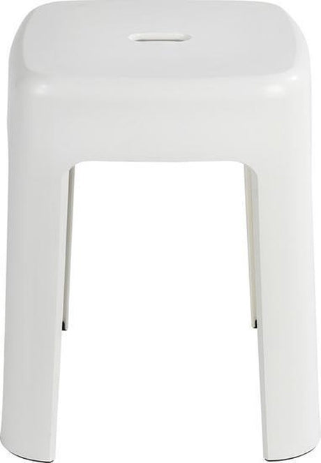 Wenko tabouret de salle de bain Alaska 37x45cm plastique blanc - tabouret de douche - siège de douche antidérapant - chaise de douche autoportante - capacité de charge 250 kg - testé et certifié TüV GS