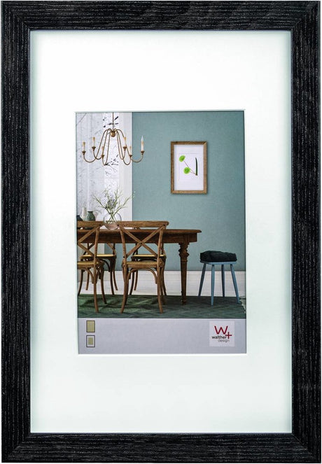 Walther fiorito - cadre en bois mdf - format photo 20x30 cm - gris foncé