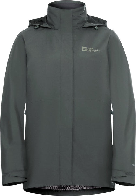 Jack wolfskin rotwand 3in1 jkt w veste outdoor femme - vert ardoise