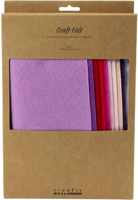 Creativ company hobby feutre a4 épaisseur 2mm harmonie violet et rose - 10 pcs.