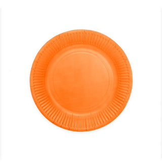 8 assiettes en carton 23 cm orange | 4 pièces