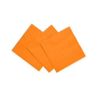 20 serviettes en papier 3 épaisseurs 24x24 orange | 4 pièces