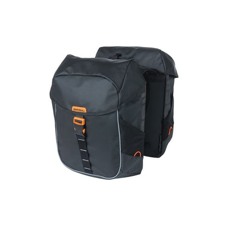 Basil Miles Tarpaulin - Sac à vélo double, étanche, 34L, orange noir