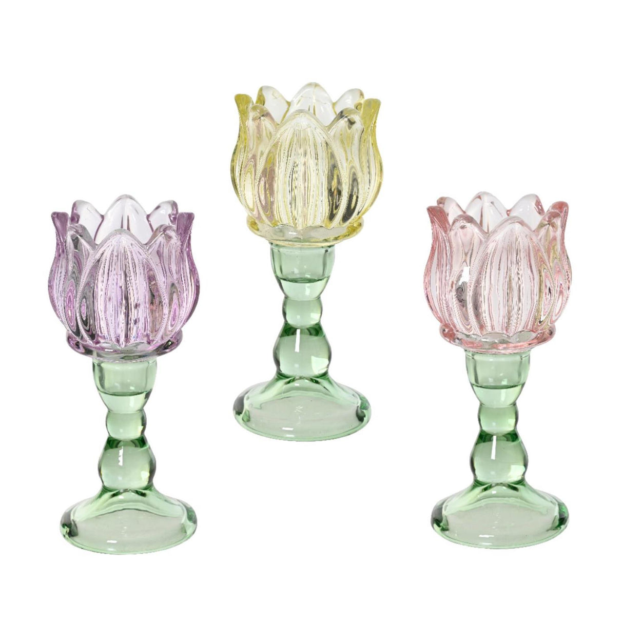 Photophore Decoris verre tulipe h16cm
