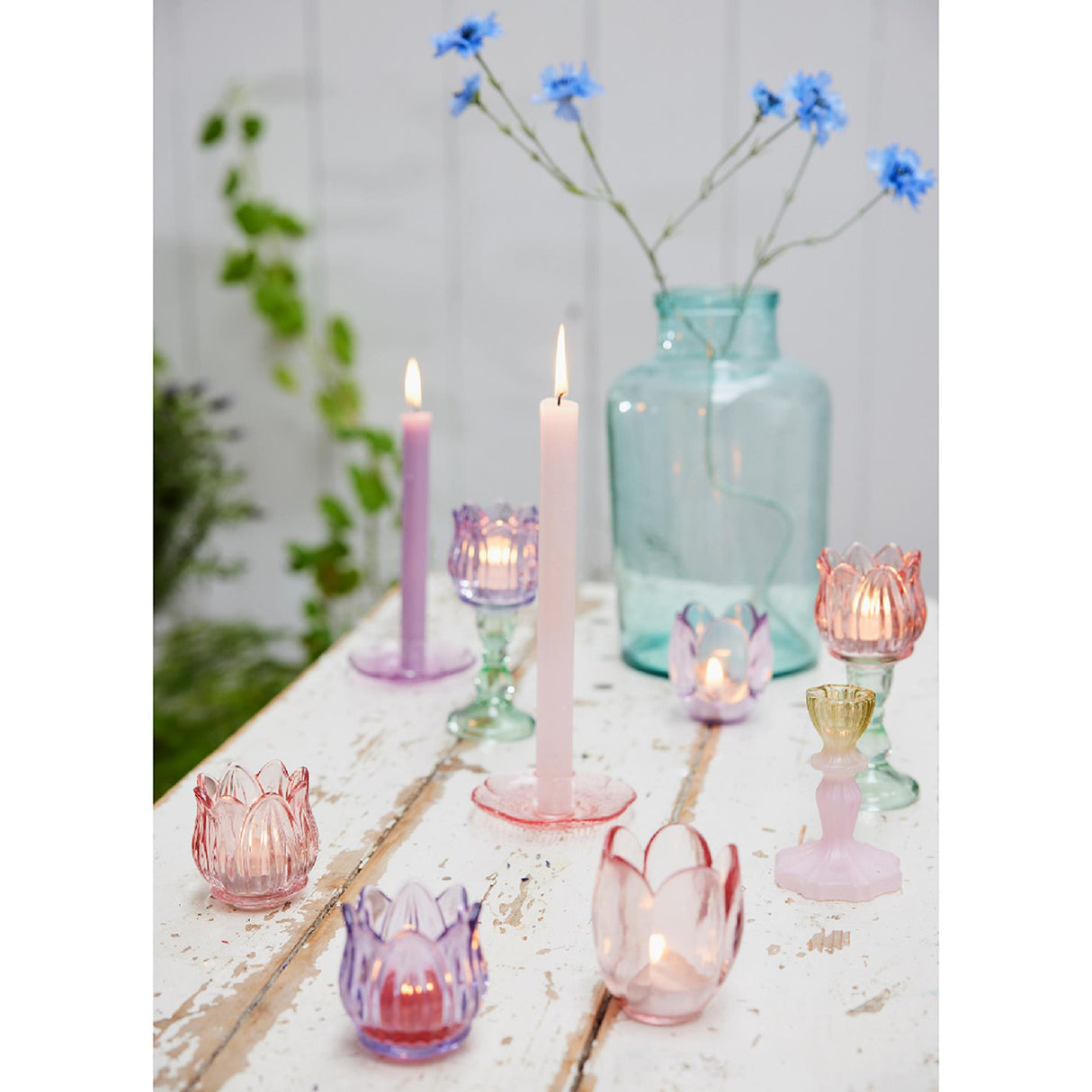 Photophore Decoris verre tulipe h16cm