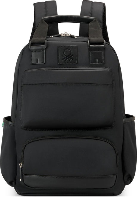 Delsey Paris x United Colors of Benetton - color block - sac à dos 15,6 pouces compartiment ordinateur - noir