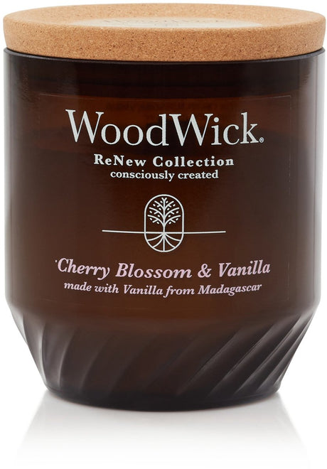 Woodwick renouveler grande bougie parfumée - fleur de cerisier vanille - 75 heures de combustion