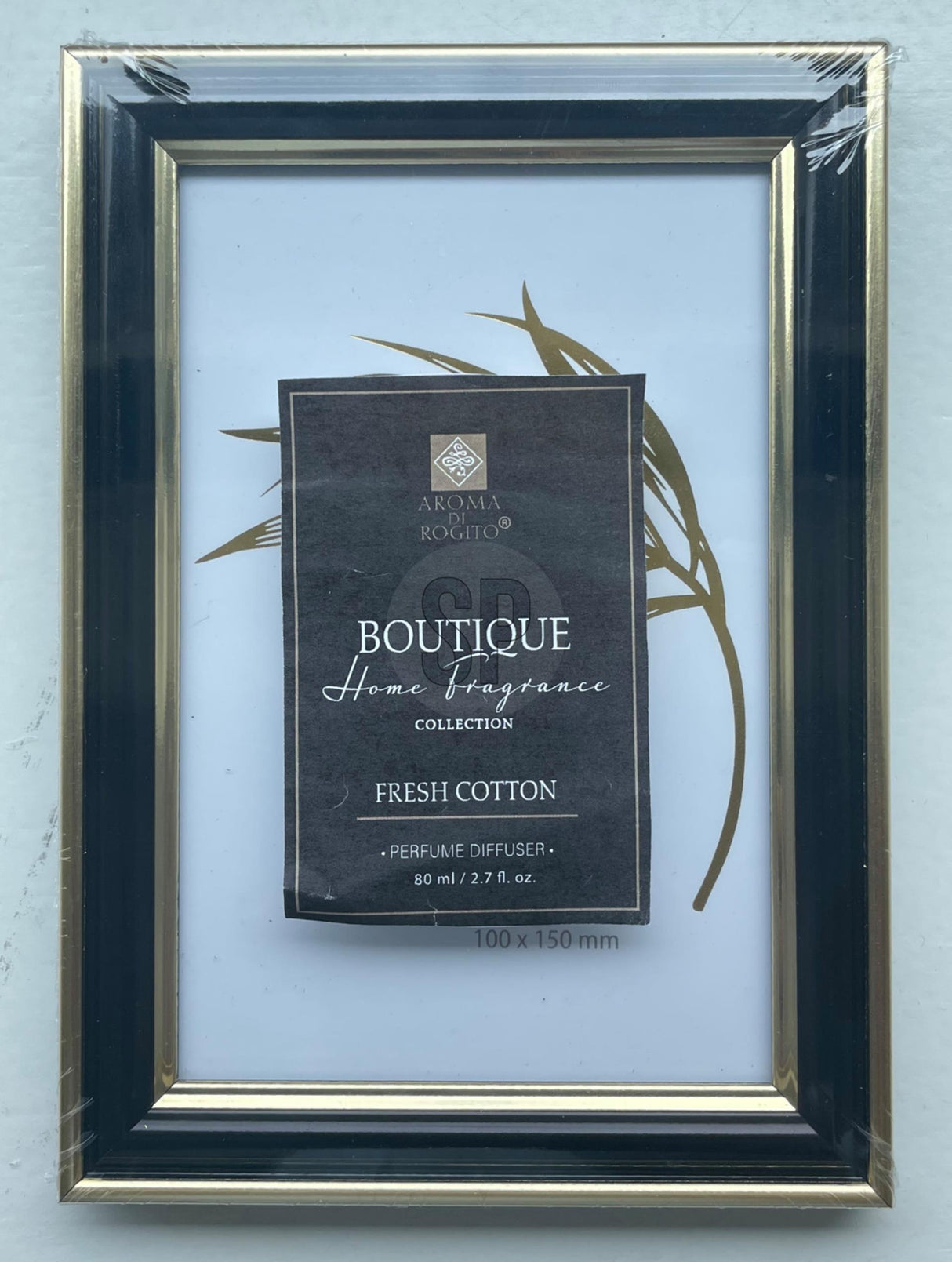 Cadre photo home stylisme plastique noir or 15x20cm