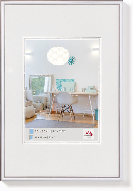Walther new lifestyle - cadre en plastique - format photo 30x40 cm - argent