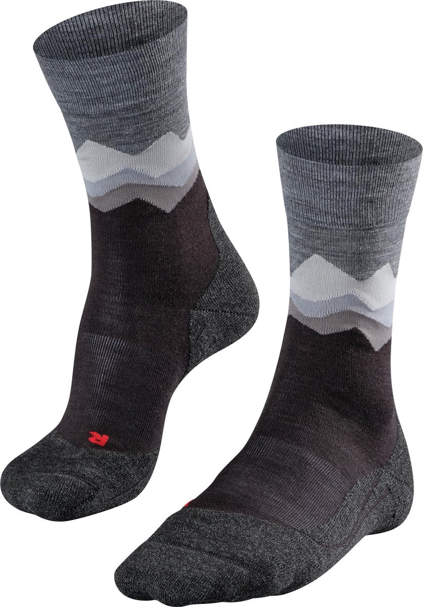 Falke tk2 chaussettes de marche en laine épaisse anti-ampoules en matériau fonctionnel hommes noir - taille 42-43