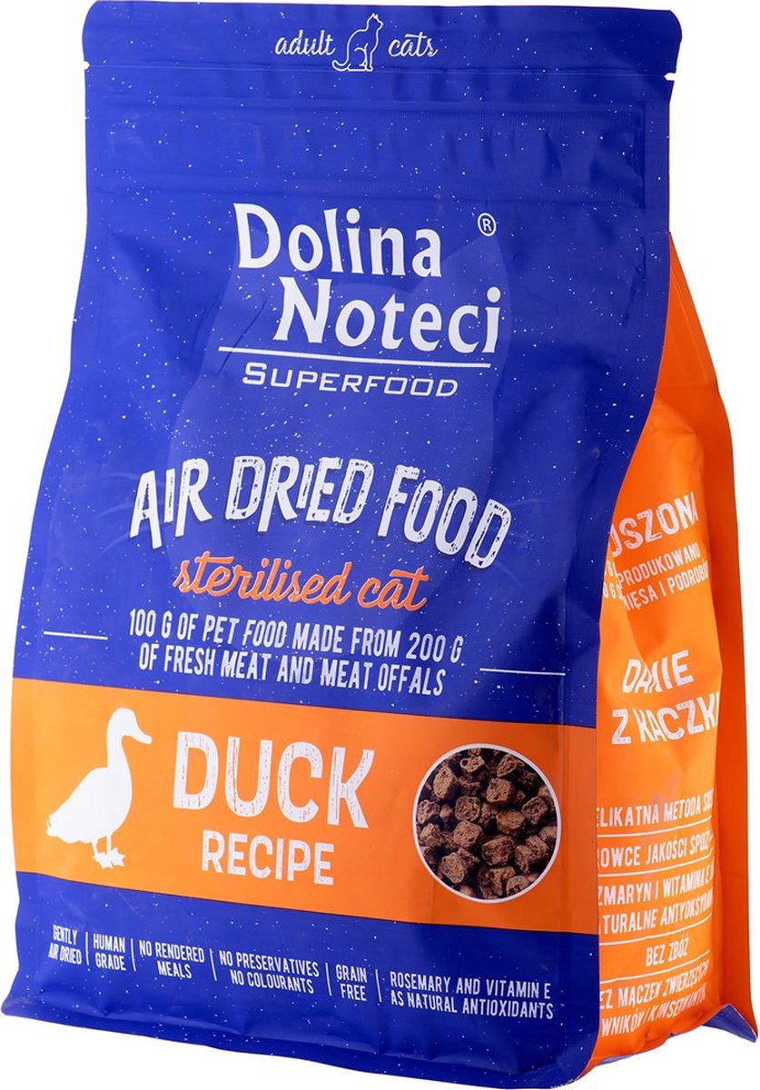 Dolina noteci superfood canard stérilisé pour chat - nourriture séchée pour chat - 1 kg