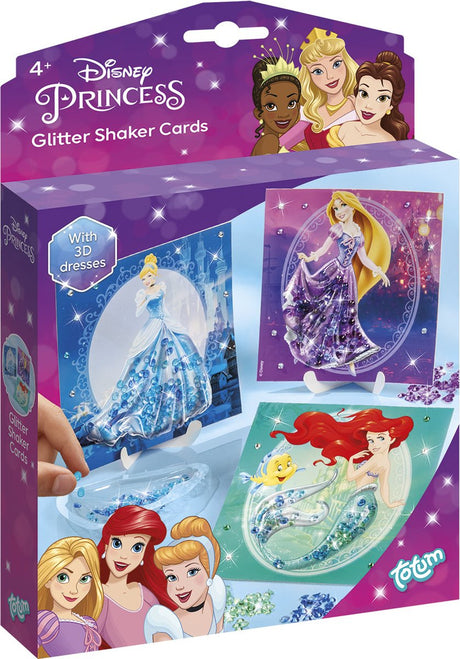 Totum Disney Princess set de bricolage princesses de luxe fabrication de cartes à paillettes - avec Elsa, Ariel et Cendrillon - jouets artisanaux pour filles à partir de 4 ans