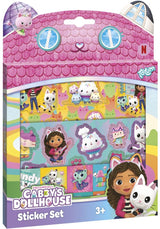 Totum Gabby's Dollhouse Sticker Set 3 feuilles d'autocollants avec décor de jeu - Gabby's Dollhouse - jouets créatifs pour filles à partir de 3 ans