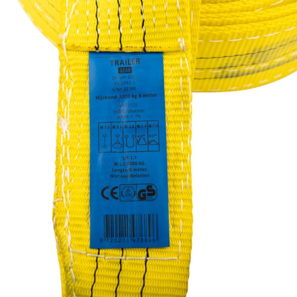 Sangle de levage pour remorque 90 d 3 tonnes 6 mètres