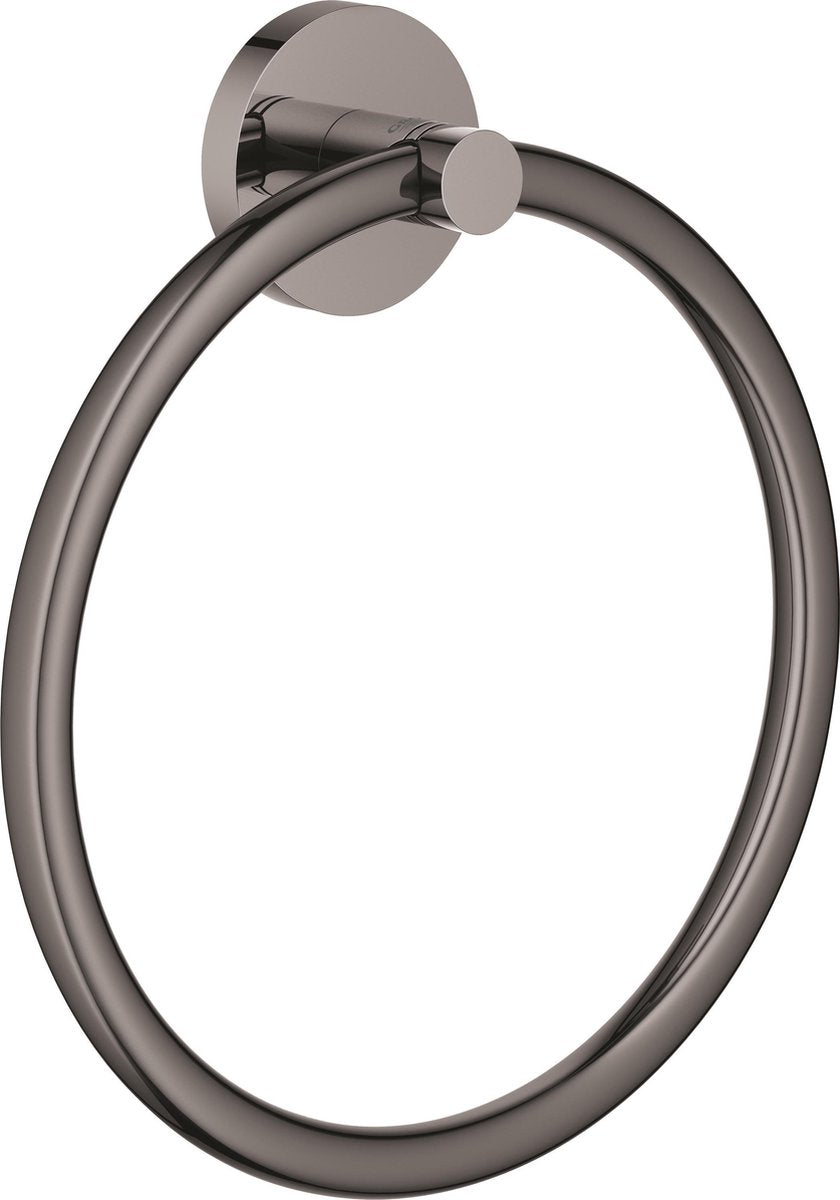 Anneau porte-serviettes Grohe essentials - ø 18 cm - métal - graphite dur (anthracite brillant) - 40365a01