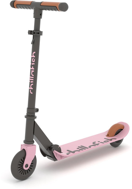 Trottinette enfant Chillafish garçon et fille à partir de 5 ans avec frein à pied - rose clair - trottinette avec guidon réglable - pliable et légère avec roues abec-5 - modèle flexxi