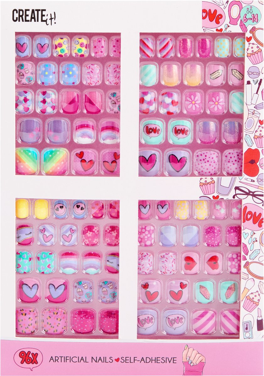 Créez-le ! - maxi set autocollant pour ongles artificiels - 96 pièces