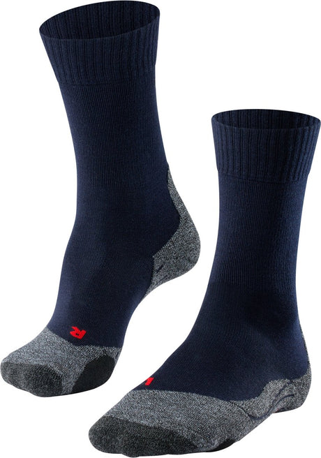 Falke tk2 chaussettes de marche en laine épaisse anti-ampoules en matériau fonctionnel femme bleu - taille 39-40