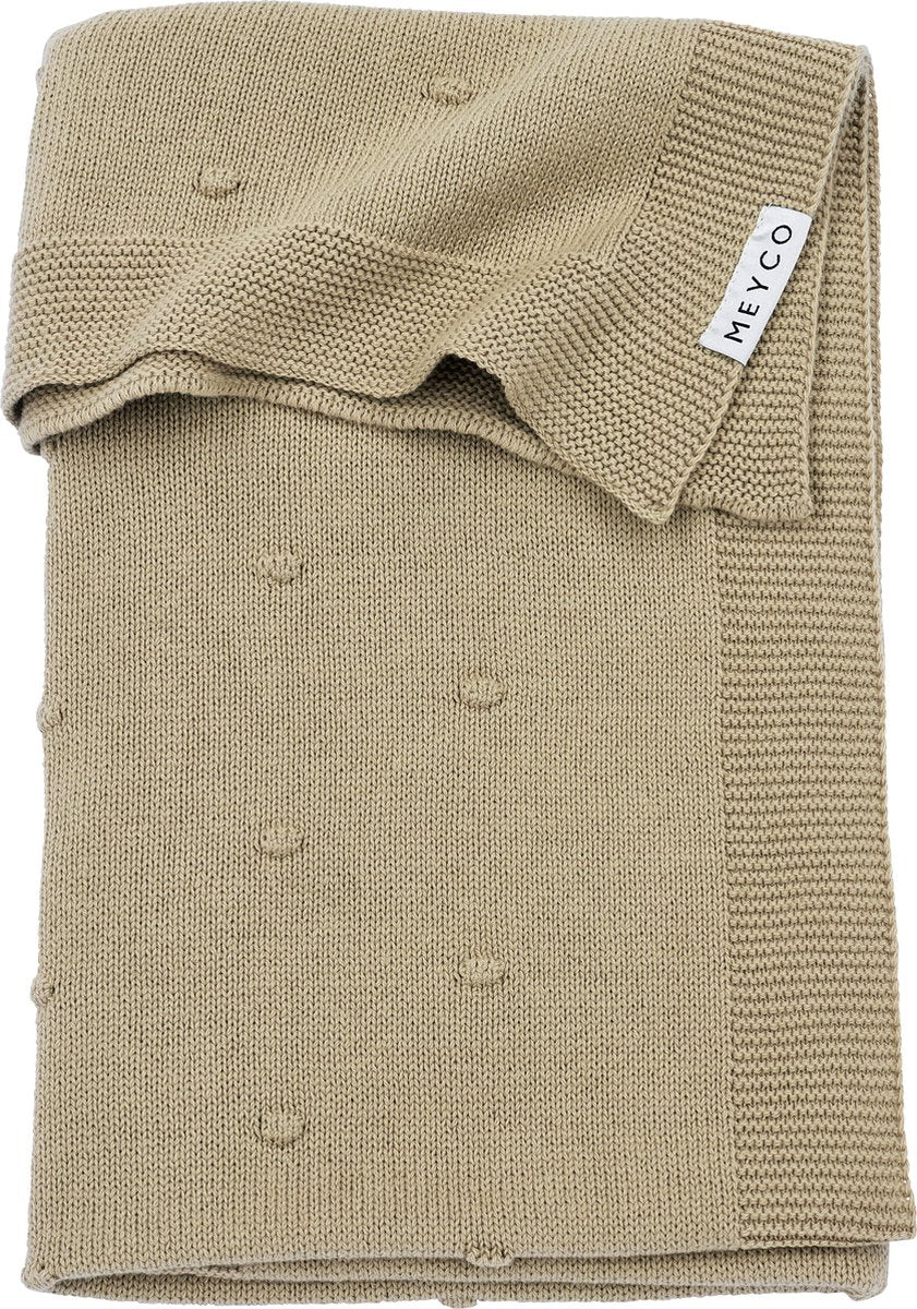 Couverture de berceau Meyco baby mini noeuds - sable - 100x150cm - 1,0 tog
