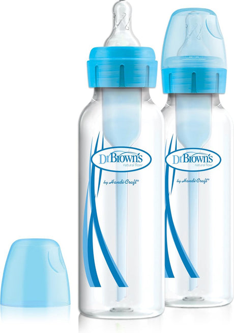 Dr. brown's options+ biberon anti-colique - biberon à col étroit - 250 ml - bleu - 2 pièces