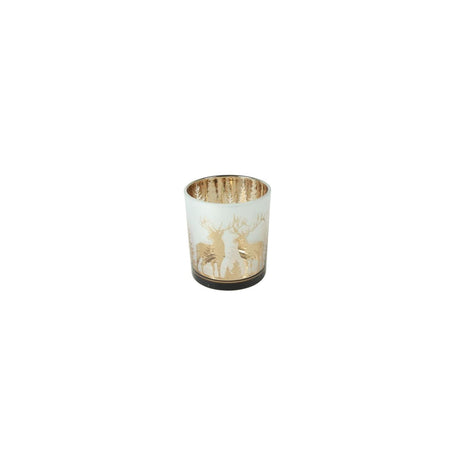 Country field countryfield theelichthouder pines goud glas ã˜7x8cm