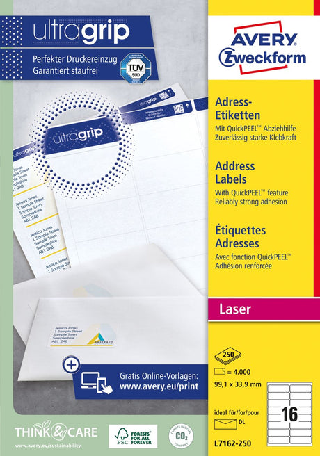 Étiquettes d'adresse Avery l7162-250