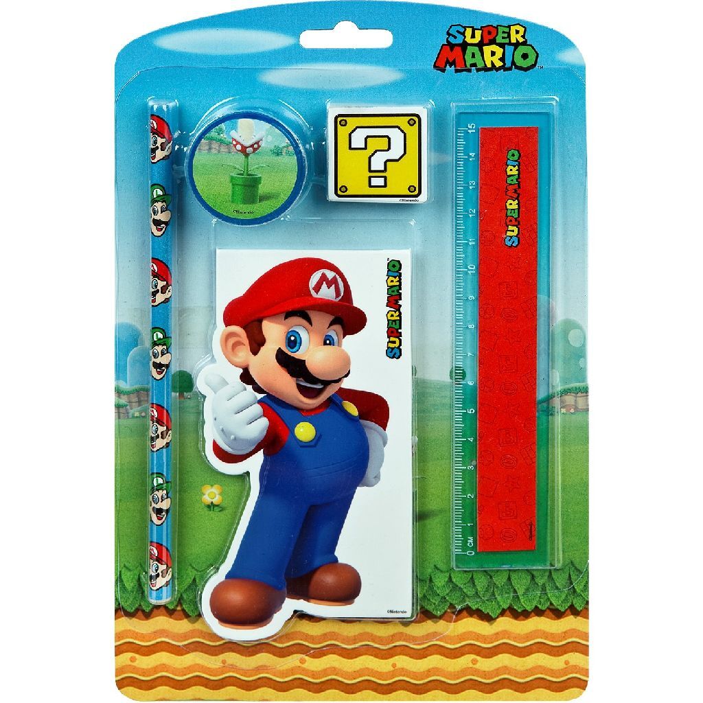 Ensemble de papeterie Super Mario, 5 pièces.