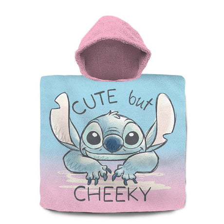 Disney stitch poncho de bain 60x120 cm rose bleu