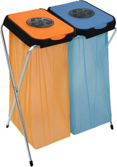 Porte-sac poubelle Artex ekothinks - poubelle - capacité 80 litres (2 x 40) - convient pour 2 sacs - orange