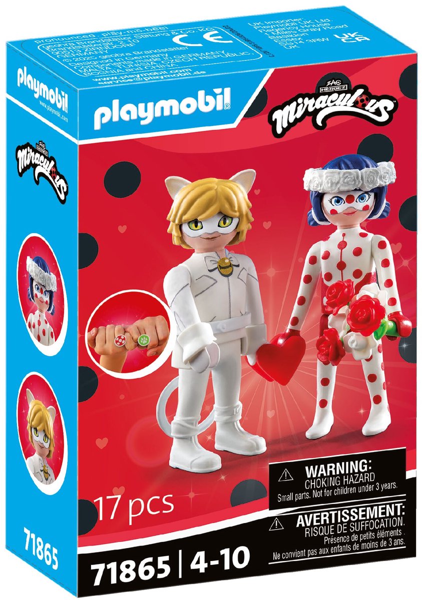 Playmobil Miraculous : Le mariage de rêve de Ladybug Chat Noir 71865