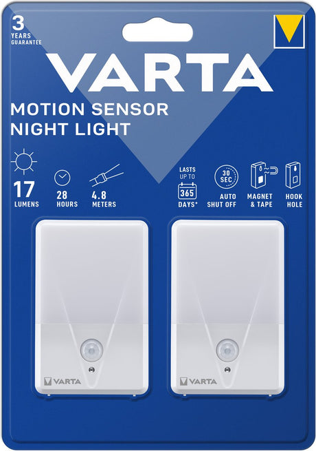 Varta veilleuse à détecteur de mouvement twin 16624101402 lampe de nuit avec détecteur de mouvement LED blanc