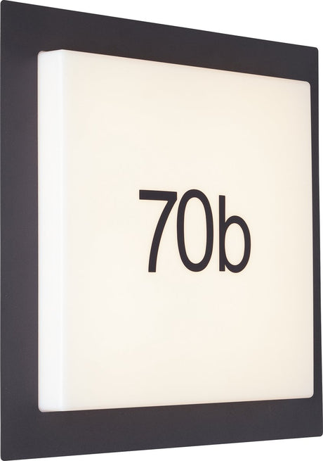 Brilliant sten - applique d'extérieur - avec numéro de maison (1-9, a-f) - led 14w - 30 x 30 cm - 1600lm - 3000k - ip44 - noir et blanc